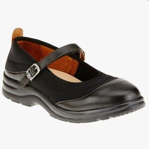 Dr comfort Mary Jane Velcro strap black Lycra leather buckle orthopedic shoes